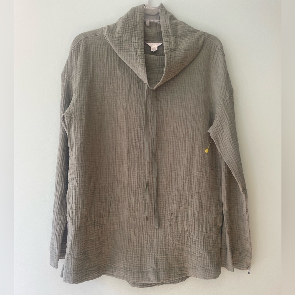 NWOT CASLON Cowl Neck Pop Over Lightweight Textured Top Size S